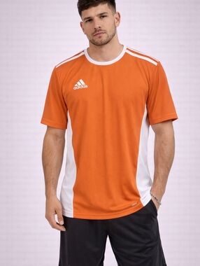 Adidas Entrada 18 Soccer Jersey - Orange/White - AEROREADY - Men's Size S